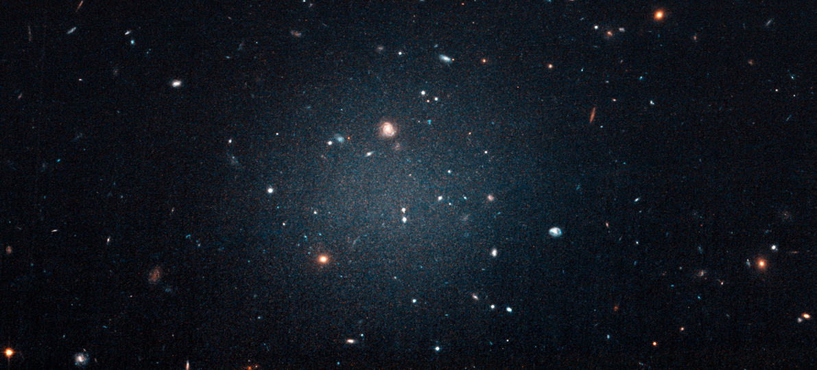 NASA image of LGC1052-DF2 - galaxy that appears to lack dark matter and fails to meet existing understanding of how galaxies are formed.